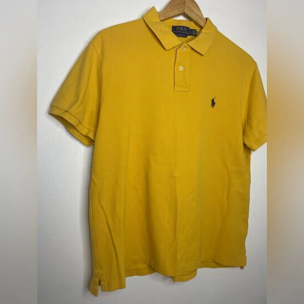 Ralph Lauren Mustard Polo Shirt Size Large Preppy Classic